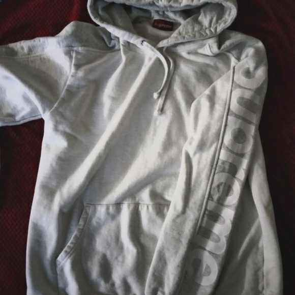 SUPREME "SIDELINE" HOODIE WHT/GREY SZ. LARGE - Picture 3 of 7